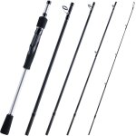 Canne a peche portative voyage 5 / 6 sections en fibre de carbone 24t, legere et robuste pour truite ...