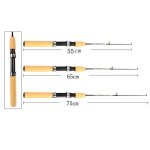 Canne a pche spinning et casting en frp, 55 / 65 / 75cm, 3 sections, accessoire de voyage pour la pche ...