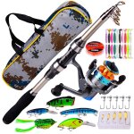 Canne a pêche spinning télescopique de 1. 8m, combo de canne a pêche en carbone, ensemble de moulinet, ... Canne a pêche spinning télescopique de 1. 8m, combo de canne a pêche en carbone, ensemble de moulinet, ...