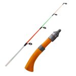 Canne a pche sur glace portable carbone manche en bois rivire crevettes carpe ple de pche 59cm hiver ...