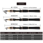 Canne a p�che t�lescopique pliable de 1. 8 / 2. 1 / 2. 4m, accessoire en fiber de carbone, adapt� a l'eau ...