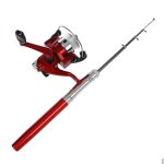 Canne a pche tlescopique portable en forme de stylo, 1m + bobine de fil dmarreur jdko1202