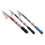 Canne a pche tlescopique de style dur, accessoire portable en fiber de carbone pour pche d'eau douce ...