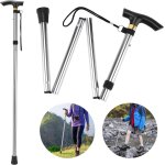 Canne pliante en 4 et réglable canne pliante légère en aluminium en métal canapé non glissant unisexe ... Canne pliante en 4 et réglable canne pliante légère en aluminium en métal canapé non glissant unisexe ...