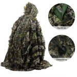 Cape de poncho camouflage avec feuilles 3d, tenue furtive d'ext�rieur, v�tements de jeu cs pour la chasse ...