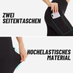 Capri lot de 2 leggings de sport pour femme avec poches 3 / 4 taille haute pantalon de sport opaque 7 ...