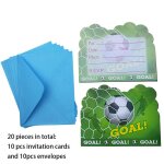 Cartes d'inporter de football avec enveloppes, fournitures de ixd'anniversaire pour enfant, 10 pices ...