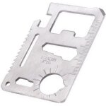 Carte multifonction 11 en 1 en acier inoxydable - outil de survie compact avec etui - idal pour le camping, ...
