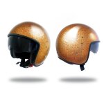 Casque jet up taille xs smart glitter gold avec visi�re solaire pour moto scooter