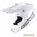 Casque moto cross scorpion vx - 16 evo air solid ece 22 - 06 - blanc / blanc - s