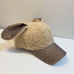 Casquette de baseball en laine epaisse pour l'extrieur et l'hiver, chapeau ajustable avec oreilles de ...