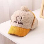 Casquette de baseball en velours ctel pour enfant, chapeau avec rabat d'oreille, en peluche, mignon ...
