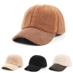 Casquette de baseball en velours ctel pour femme, chapeau chaud en cachemire, couleur pure, en laine ...