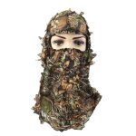 Casquette de camouflage tactique en plein air, chapeau de chasse, combinaison de masque facial a feuilles ...