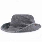 Casquette d't en maille respirante pour hommes, chapeau seau rtro coton, panama, chapeaux de pche ...