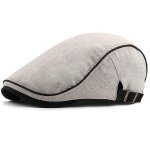 Casquette gatsby a visière plate pour homme, béret de golf, de chauffeur de taxi, de lierre - beige - ... Casquette gatsby a visière plate pour homme, béret de golf, de chauffeur de taxi, de lierre - beige - ...