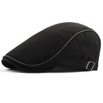 Casquette gatsby a visire plate pour homme, bret de golf, de chauffeur de taxi, de lierre - noir - ...