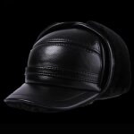 Casquette d'hiver en cuir de vache véritable pour hommes, chapeau de bombardier russe marron, casquette ... Casquette d'hiver en cuir de vache véritable pour hommes, chapeau de bombardier russe marron, casquette ...
