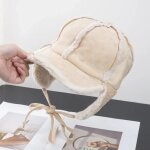 Casquette sherpa pruvienne en laine d'agneau a bords incurvs pour hommes et femmes, chapeau de baseball ...