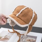 Casquette sherpa pruvienne en laine d'agneau a bords incurvs pour hommes et femmes, chapeau de baseball ...