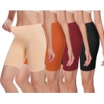 Cauc - 4pcs panty coton cycliste short femme long culottes femmes sous jupe shorts pantalon de s�curit� ...
