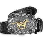 Cauc - ceinture western pour cow - boy cow - girl ceinture a boucle de cheval en cuir pour homme femme ...
