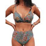 Cauc - femme bikini torsadé taille haute ensemble bikini col v elégant maillots de bain 2 pièces Cauc - femme bikini torsadé taille haute ensemble bikini col v elégant maillots de bain 2 pièces
