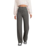 Cauc - yoga pantalons femmes taille haute de surv�tement bouton droite avec poches elastique pantalon ...