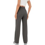 Cauc - yoga pantalons femmes taille haute de survtement bouton droite avec poches elastique pantalon ...