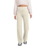 Cauc - yoga pantalons femmes taille haute de survtement bouton droite avec poches elastique pantalon ...