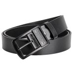 Ceinture en cuir pu pour hommes avec boucle a ardillon - style vintage pour jeans le noir