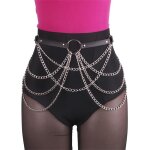 Ceinture en cuir rtro pour femmes, ajustable, style punk, hip - hop, gothique, dcor de danse