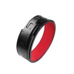 Ceinture de fitness en cuir de vache avec boucle et levier, protection de la taille - black and red - ...