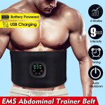 Ceinture de stimulation musculaire sans fil ems usb, entra�nement abdominal intelligent, perte de poids ...