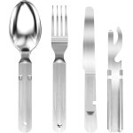 Cfrx - 4 pices couverts en acier inoxydable, ensemble de couverts, couverts de camping, mnagre, couverts ...