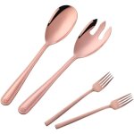 Cfrx - couverts a salade en acier inoxydable de 30 cm, cuillre a salade et fourchette a salade avec ...