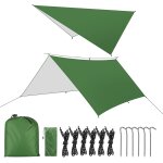 Cfus - bâche anti - pluie, 3x3m camping bâche rain tarp, toile de tente imperméable anti - uv, avec ?illet ... Cfus - bâche anti - pluie, 3x3m camping bâche rain tarp, toile de tente imperméable anti - uv, avec ?illet ...