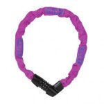 Cha�ne antivol a combinaison - acier + gaine tissu - tr�sor 1385 / 75 neon rose abus