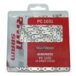 Chaine velo 10 vitesses sram pc - 1031 route - vtt argent - noir 114 maillons Chaine velo 10 vitesses sram pc - 1031 route - vtt argent - noir 114 maillons