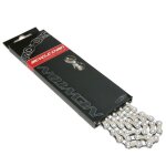 Chaine velo 11 vitesses newton kmc argent - blanc 116 maillons compatible shimano - sram