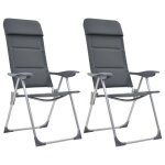 Chaise de camping 2 pcs gris 58x69x111 cm aluminium