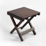 Chaise de camping pliable en bois massif htre, petit banc, petit tabouret, printemps automne - type ...