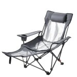 Chaise de camping pliante avec 4 positions ajustables - duoku - chaise longue - equip�e d'un repose - ...