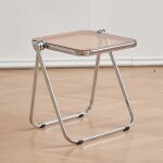 Chaise de camping, chaise de salle a manger pliante en acrylique transparent angel chair (verte) (orange) ...