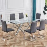 Chaise luge, structure en métal chromé, charge max. 120 kg, revêtement en cuir souple, gris (lot de 4) ... Chaise luge, structure en métal chromé, charge max. 120 kg, revêtement en cuir souple, gris (lot de 4) ...