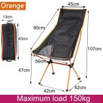Chaise lunaire longue et pliante avec poignes en alliage d'aluminium, repose - pieds portable, ultralger, ...