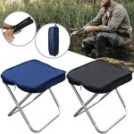 Chaise de p�che pliante en acier inoxydable, petite chaise de pique - nique, camping, l�g�re, avec fermeture ...