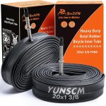 Chambres a air velo 2 - pcs 20x1 3 / 8 haute resistance, valve presta 60mm caoutchouc butyle premium, ...