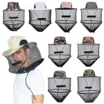 Chapeau anti - moustique pliable unisexe, avec filet cach, protection contre les insectes et les abeilles, ...