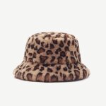 Chapeaux bob epais et chauds en fausse fourrure pour femmes, lopard, panama, voyage en plein air, pcheur, ...